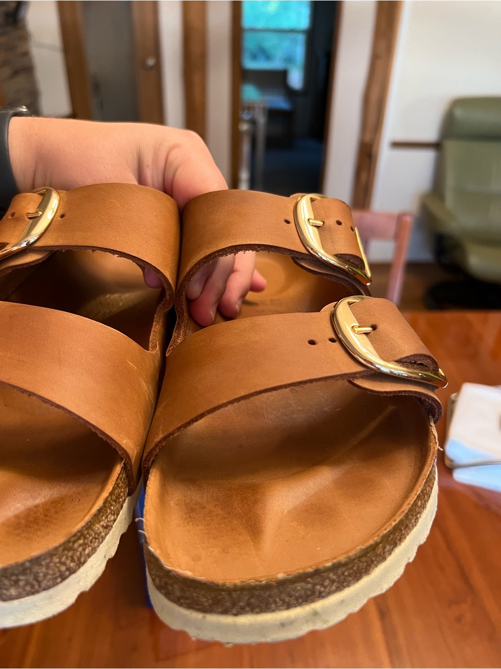 Birkenstock Arizona Big Buckle Oiled Leather Cognac Brown 40 Regular - Picture 8 of 11